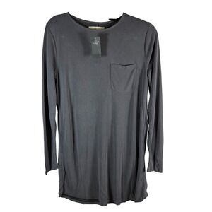 Abercrombie & Fitch Womens Grey Long Sleeve Pocket Tunic Top Medium‎ T-Shirt